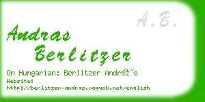 andras berlitzer business card